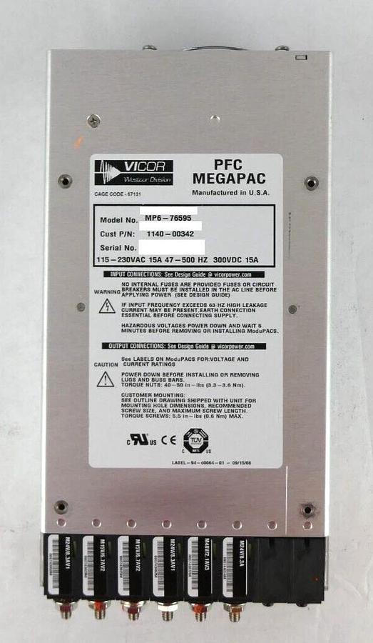 Used Vicor MP6-76595 Power Supply MegaPAC AMAT Applied Materials 1140-00342 Working