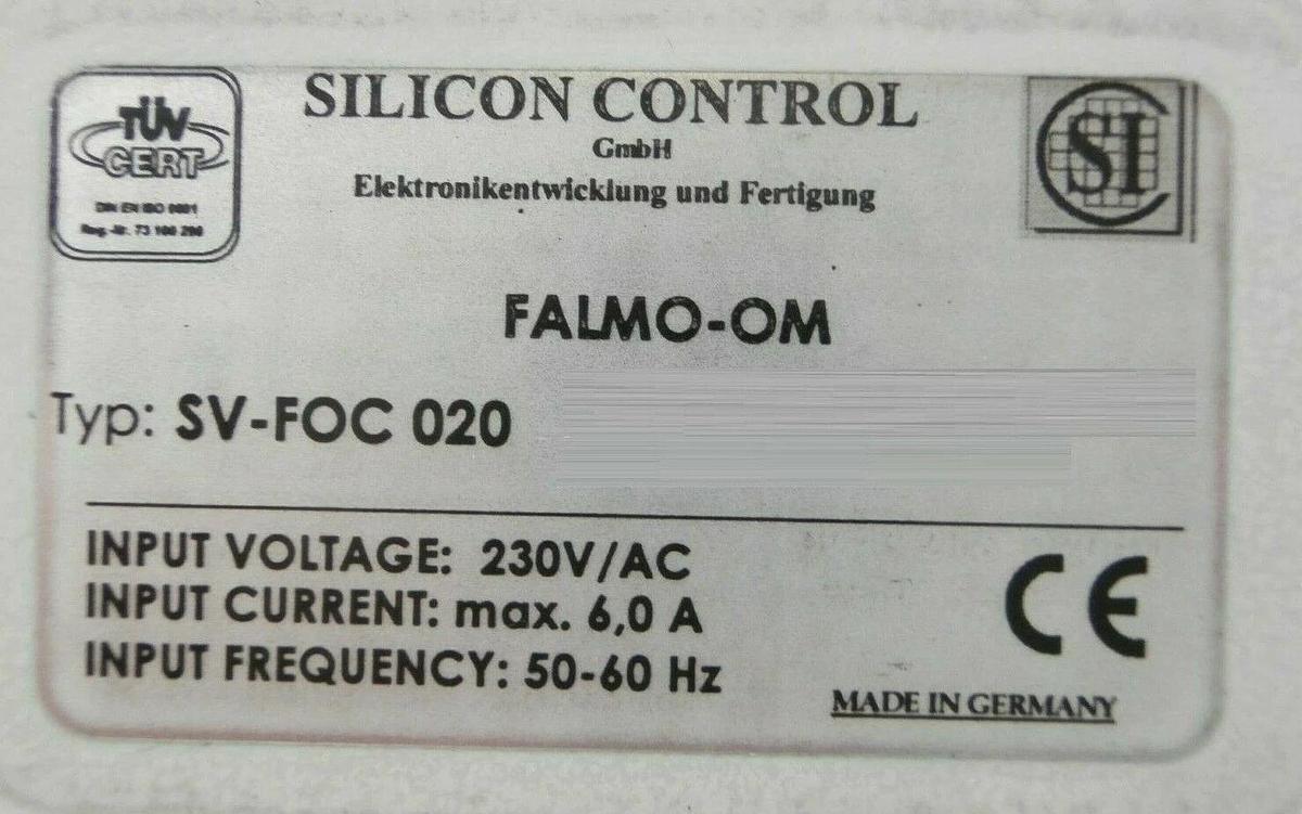 Used Silicon Control SV-FOC 020 Controller FALMO 300 OC Philips PW 2830 XRF Working