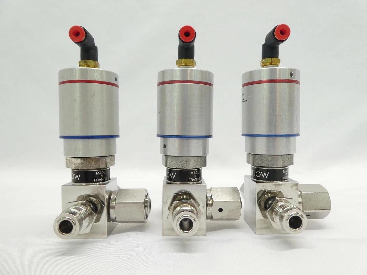 Used Qualiflow 2x10-9atm.cm3/Sec 3-Way Pneumatic Valve F HF Series Lot of 3 Working