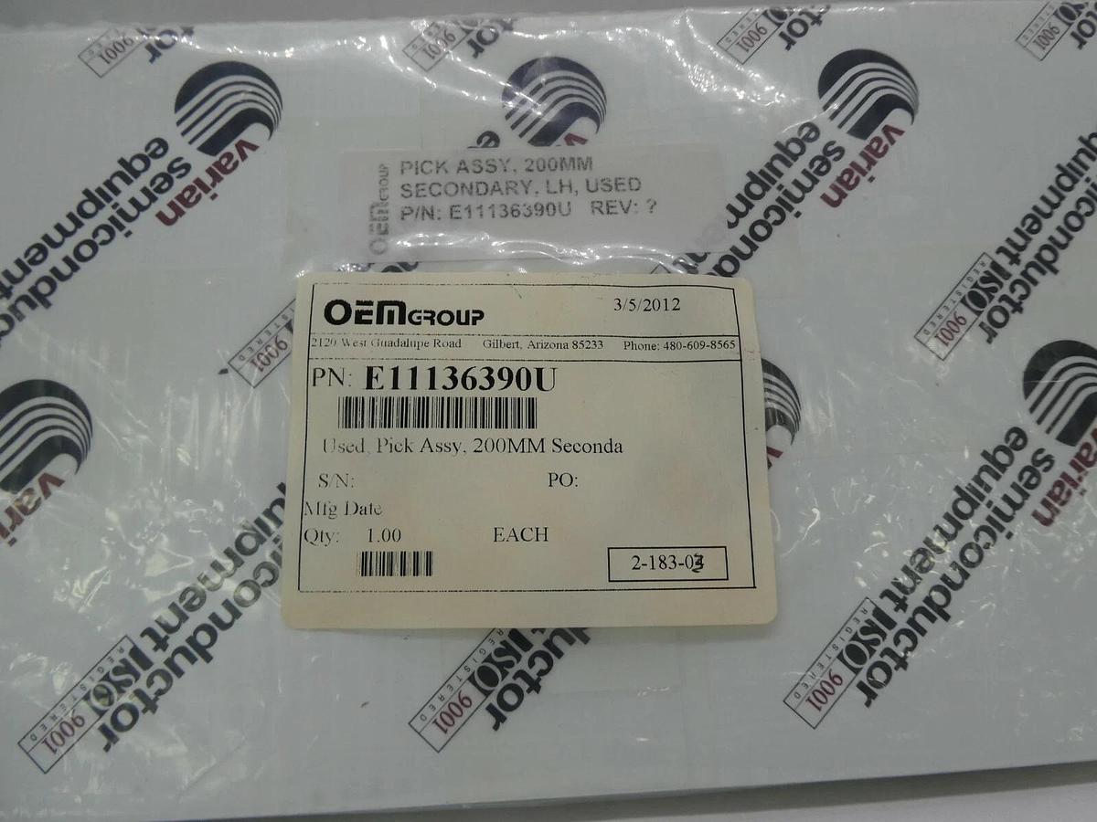 Refurbished Varian Ion Implant E11136390 200mm RH Secondary Pick Assembly OEM Refurbished