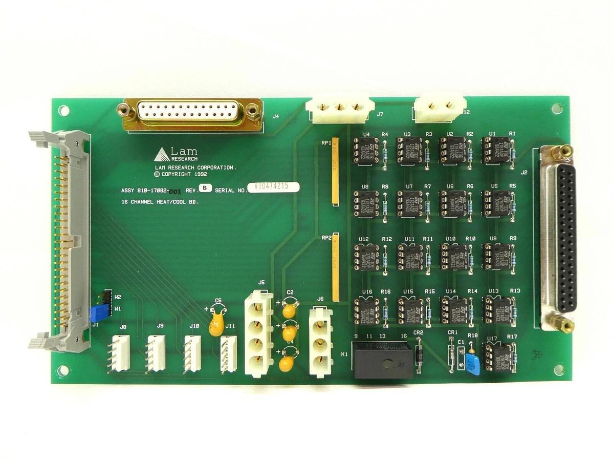 Used Lam Research 810-17082-001 16 Channel Heat/Cool Board PCB FPD Continuum Spare