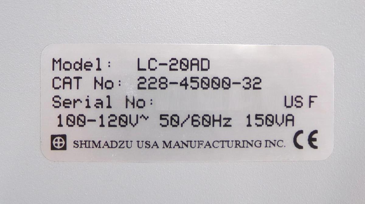 Used Shimadzu 228-45000-32 Liquid Chromatography LC-20AD V1.06 Untested Dented As-Is