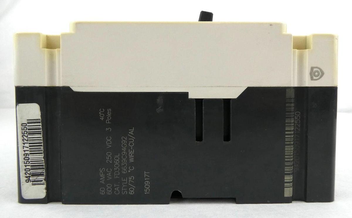 Used Eaton 6639C94G92 Industrial Circuit Breaker FD3060L Working Surplus