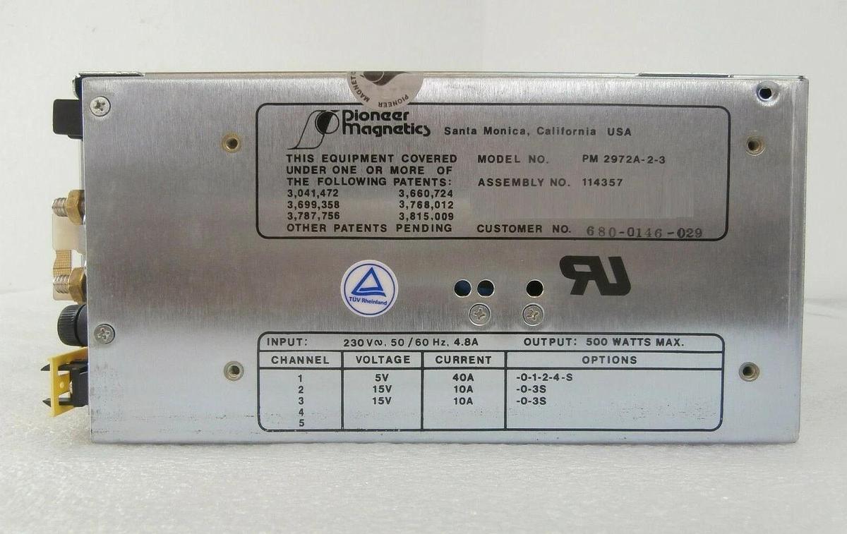 Pioneer Magnetics PM 2972A-2-3 DC Power Supply 114357 SVG 680-0146-029 New