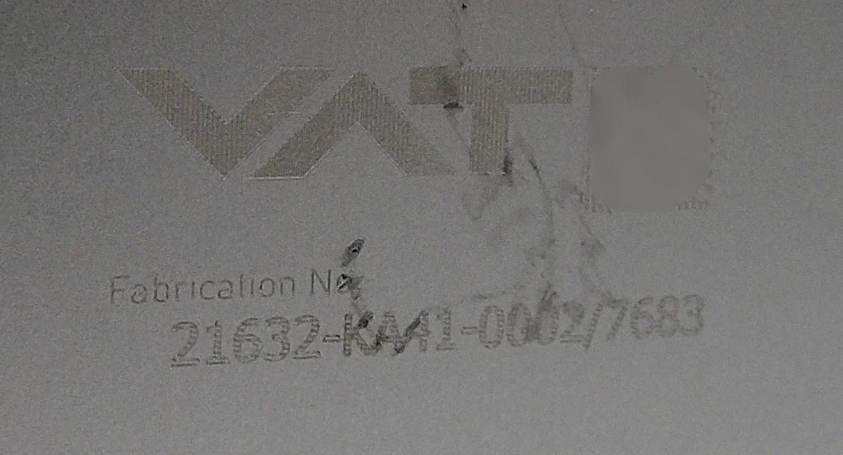 Used VAT 21632-KA41-0002 HV Inline Angle Valve Working Surplus