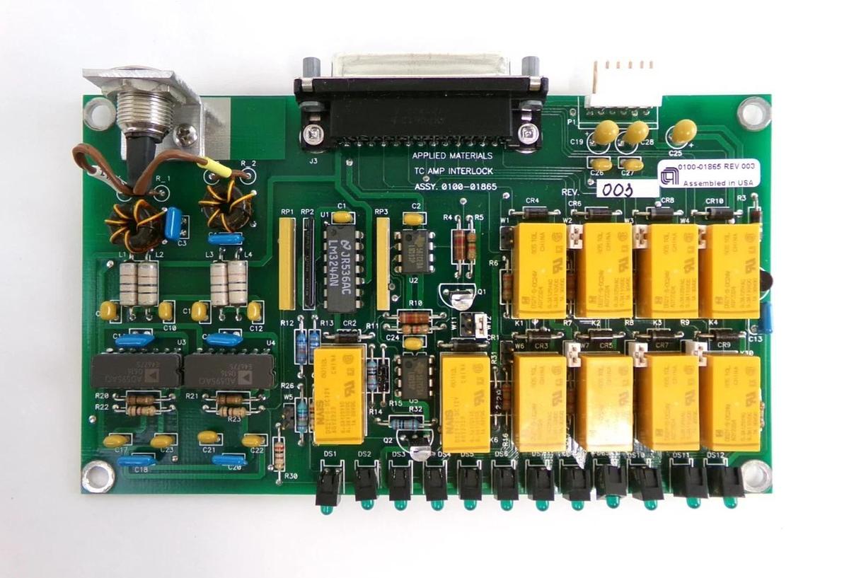 Used AMAT Applied Materials 0100-01865 TC Amp Interlock PCB Reseller Lot of 2 Spare