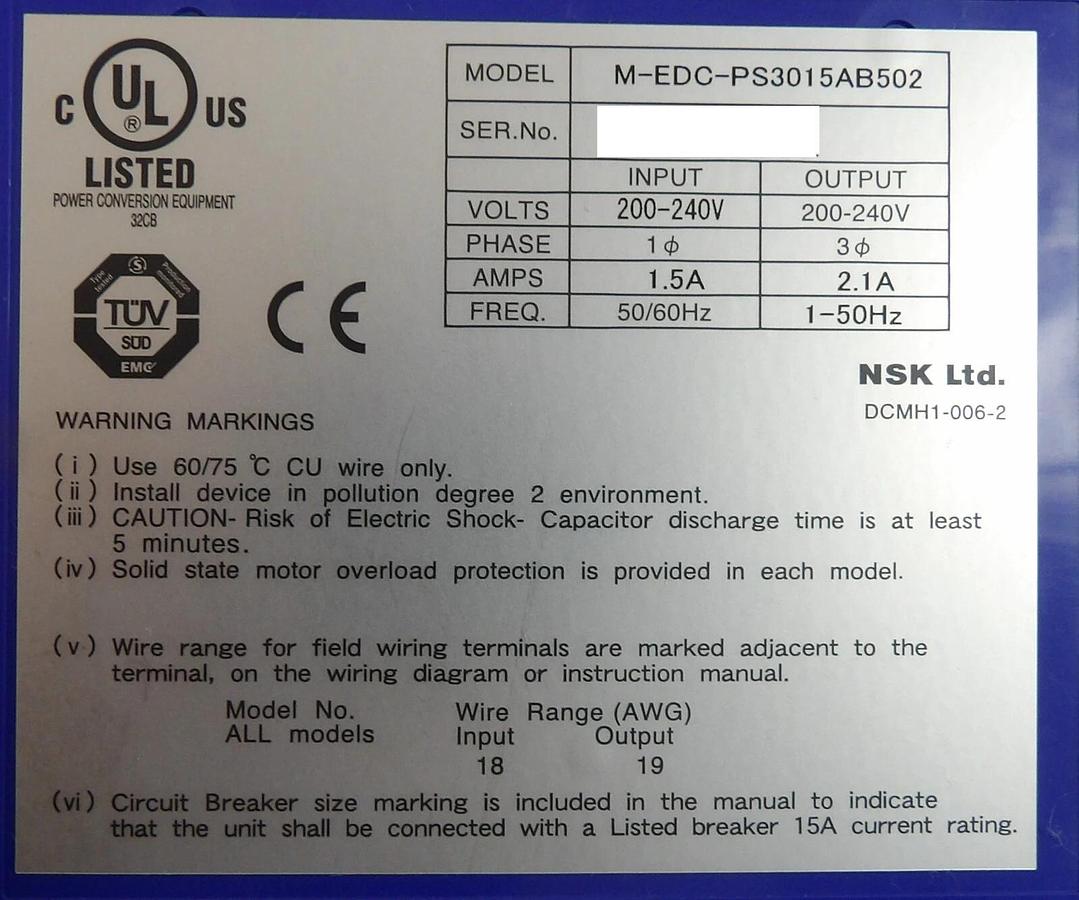 Used NSK M-PS3015KN002 Megatorque Motor Driver Set M-EDC-PS3015AB502 Working