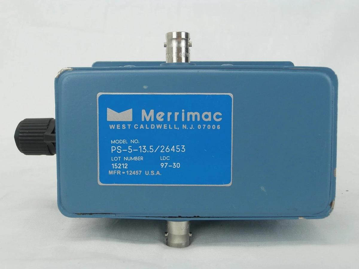 Used Merrimac PS-5-13.5/26453 RF Coaxial Phase Shifter with Cables 0260-1752-20 Used