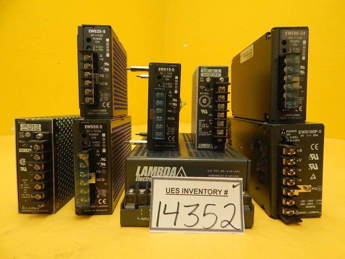 Used Nemic-Lambda EWS LUS Series Compact Power Supply Reseller Lot of 8 Used Working