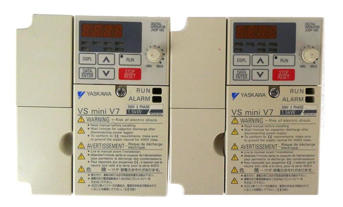 Used Yaskawa Electric CIMR-V7AA21P5 Inverter Drive VS Mini V7 Lot of 2 Working