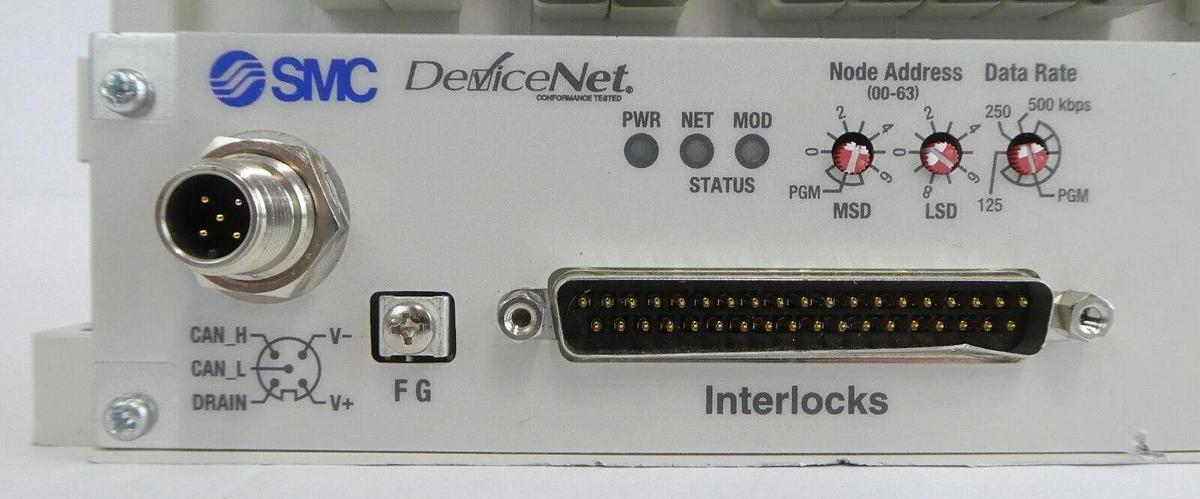 Used SMC VV5Q11-16-X1600V 16-Port Manifold EX420-SDN2 AMAT Working Surplus