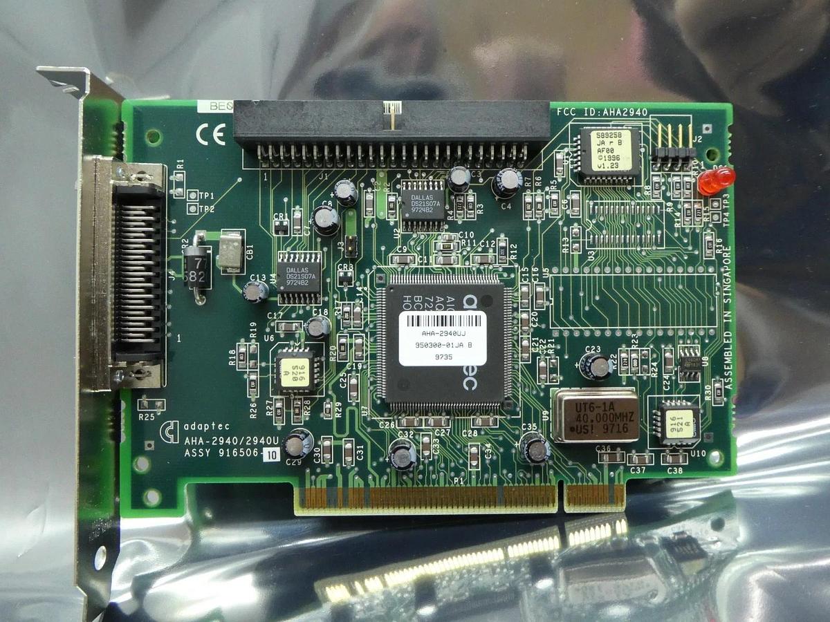 Used Adaptec AHA-2940/2940U Ultra Wide SCSI PCI Controller PCB Card Used Working