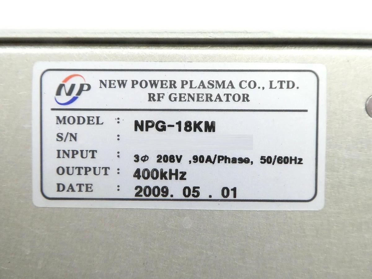 Used NP New Power Plasma NPG-18KM 400kHz RF Generator MF Working Surplus