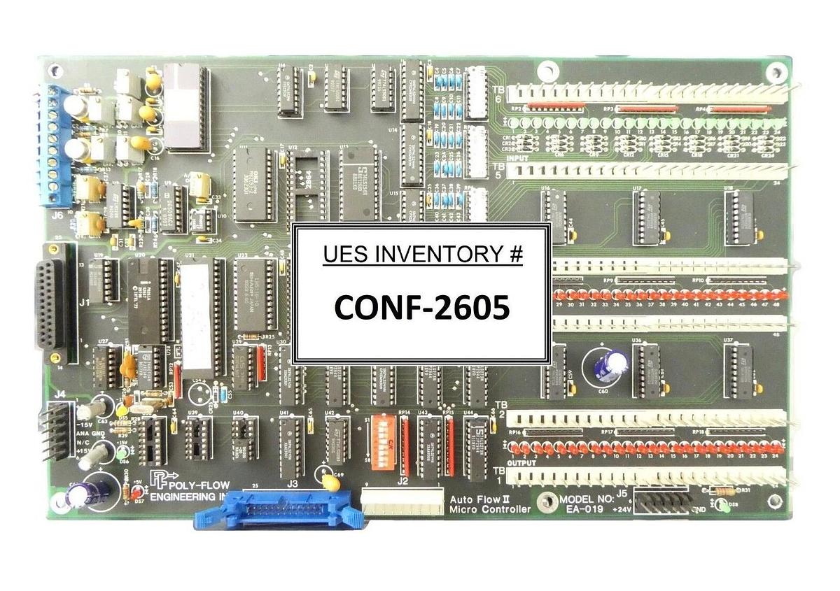 Used Poly-Flow Engineering EA-019 Auto Flow II Micro Controller PCB Working Surplus