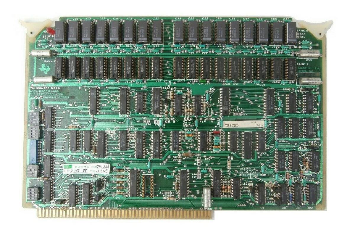 Refurbished Texas Instruments 1600012-000 PCB TM 990/203 DRAM Varian F9646001 Refurbished