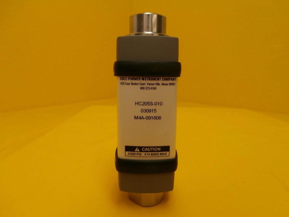 Cole-Parmer HC205S-010 1.0 GPM 3.75 LPM Flow Meter New Surplus