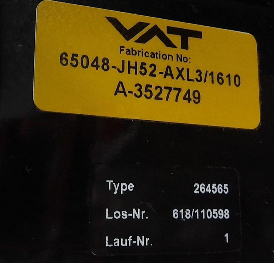 Used VAT 65048-JH52-AKF2 Pendulum Control & Isolation Gate Valve Series 650 Untested