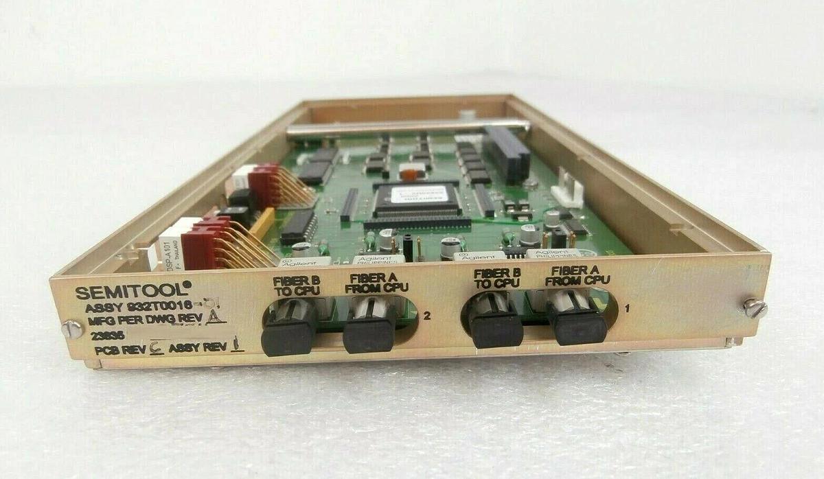 Used Semitool 932T0016-01 Dual Fiber Transceiver 23835 PCB Assembly 2601800 Rev. I