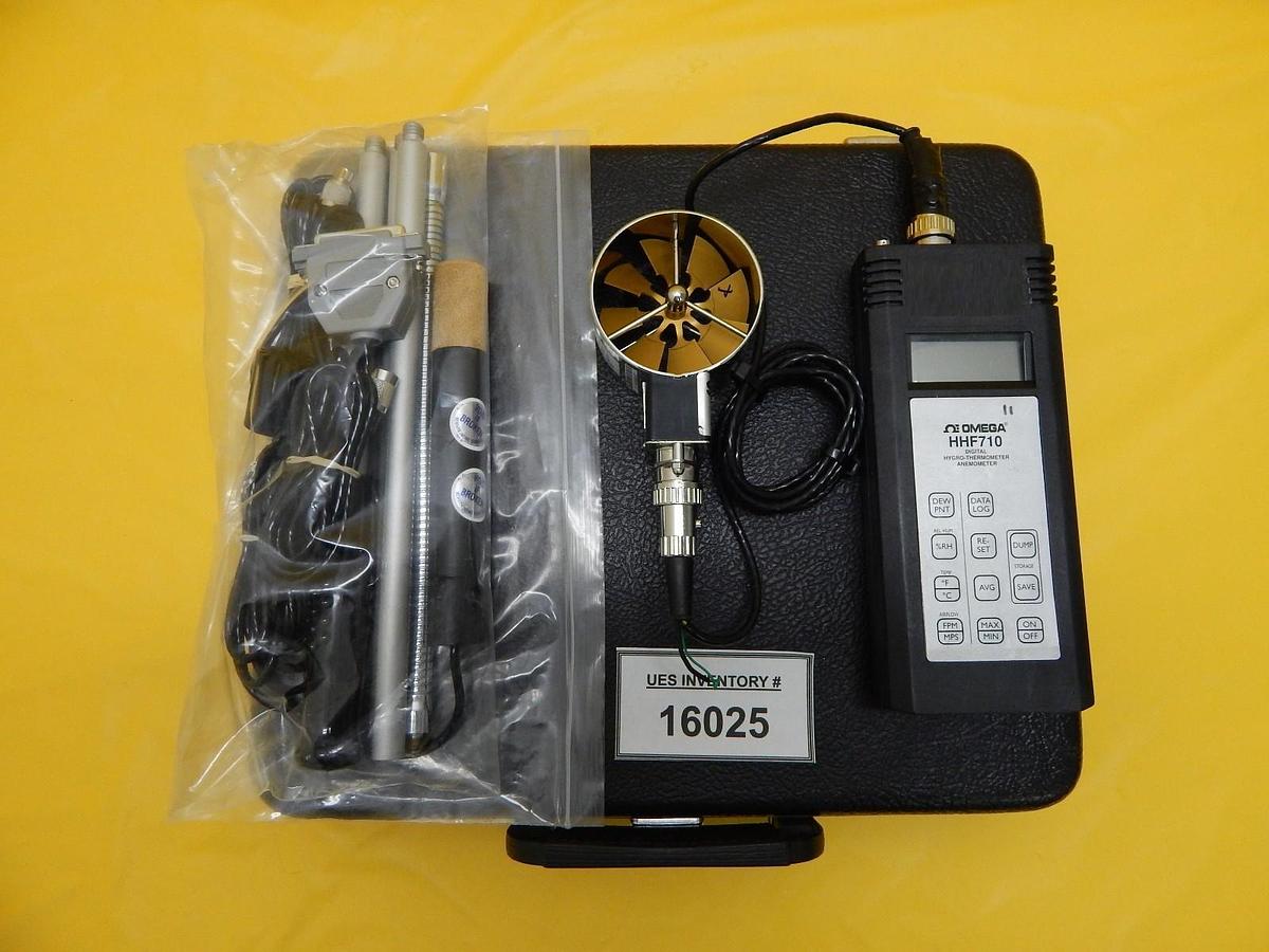 Used Omega Engineering HHF710 Digital Hygro-Thermometer Anemometer Meter Set Used