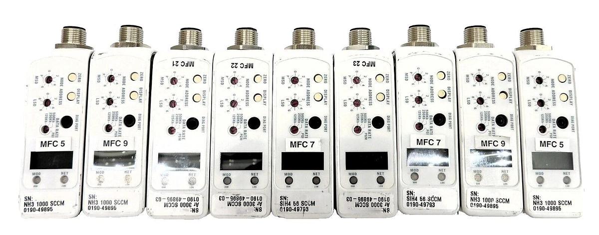 Used Brooks Instrument GF125CXXC Mass Flow Controller MFC Lot of 9 Working Surplus