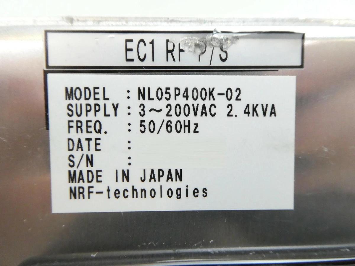 Used NRF Technologies NL05P400K-02 Pulsing RF Generator 500W @ 400kHz Working Surplus