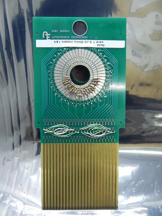 Used Alphatronics Gold Card 1 Probe Card PCB Standard B481 5.20 Ohms Meters 1&4 Used