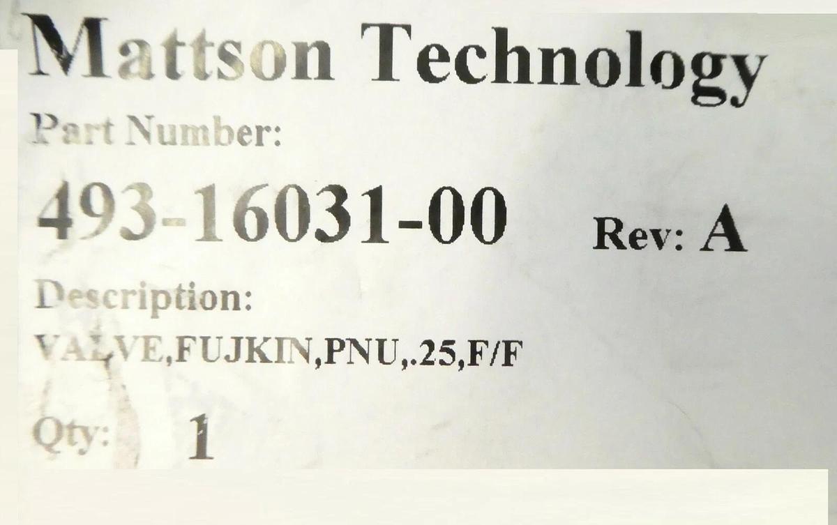 Fujikin FPR-UDDF-71-6.35-2-316LP-ALC Diaphragm Valve Mattson 493-16031-00 New