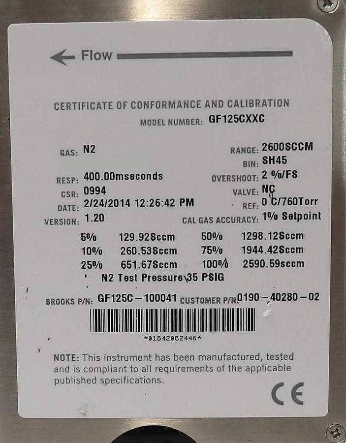 Used Brooks Instrument GF125CXXC Mass Flow Controller MFC Reseller Lot of 12 Working