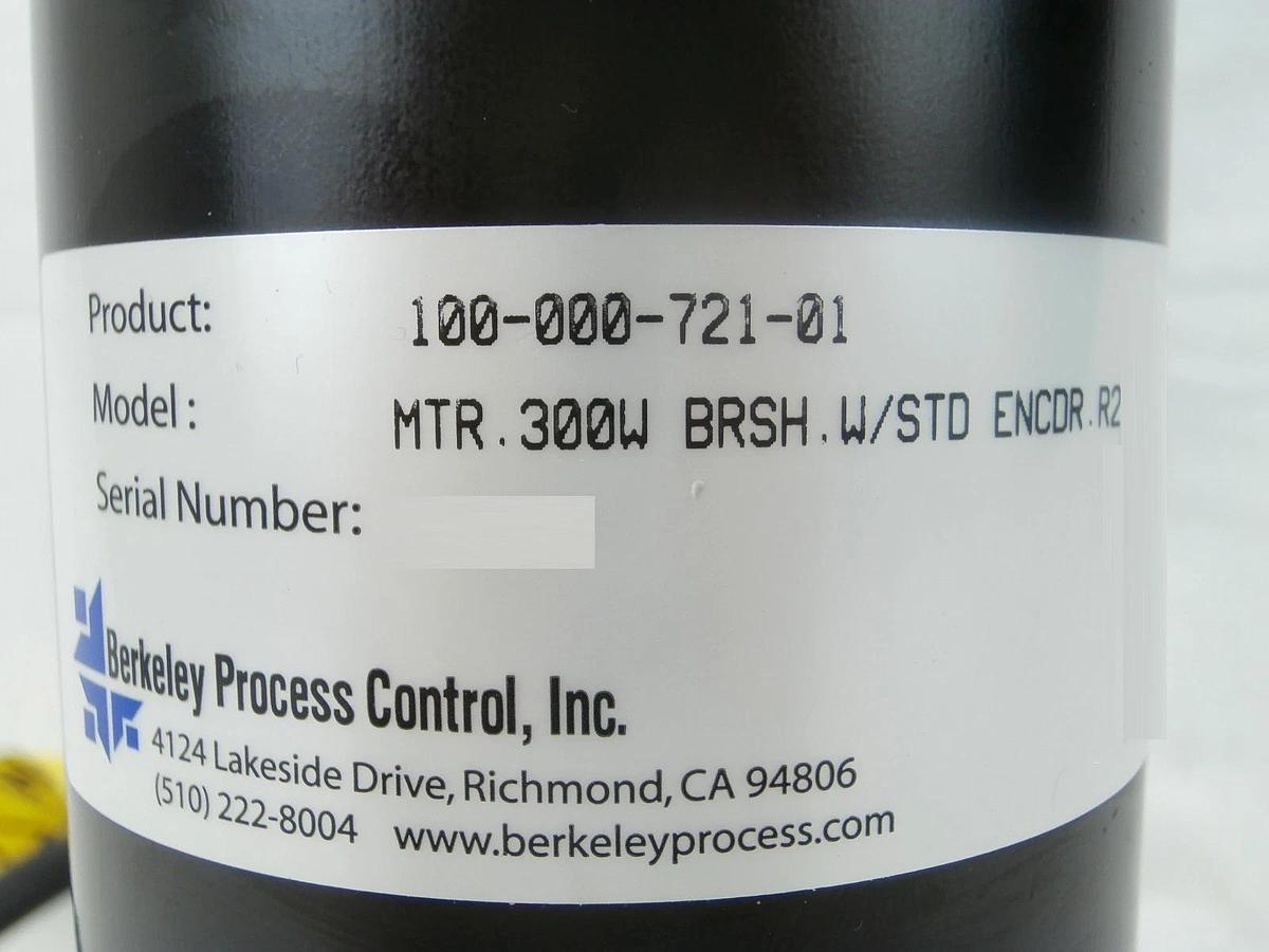 Used Berkeley 100-000-721-01 Servo Motor MTR.300W BRSH.W/STD ENCOR.R2 Working