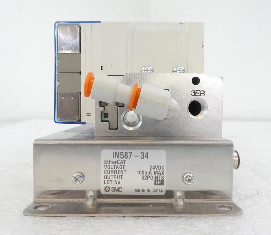 Used SMC IN587-34 16-Port Pneumatic Manifold SY3A00-5U1 SY3200-5U1 AMAT Working