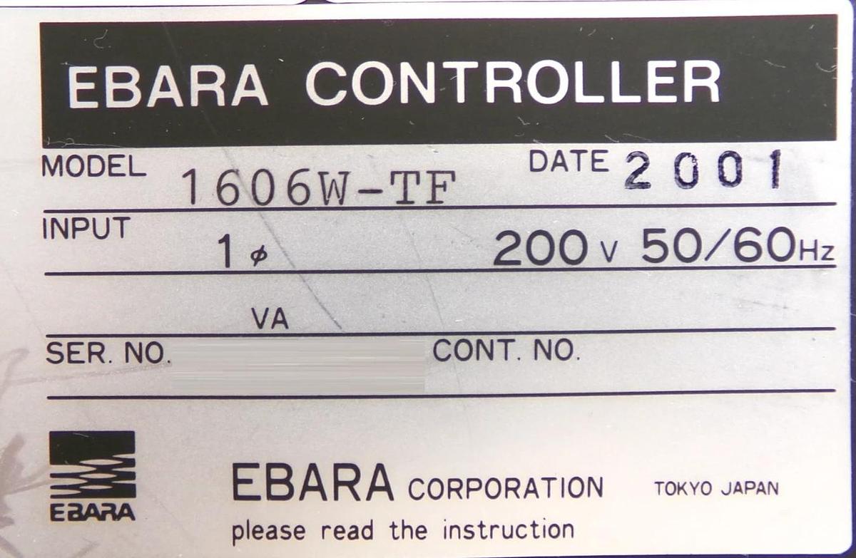 Used 1606W-TF Ebara AET16-4490C Turbomolecular Pump Controller Tune Free Working