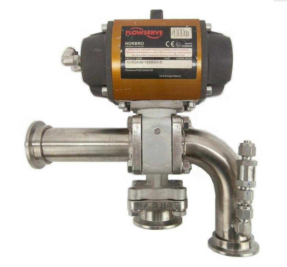 Used Flowserve 10-RDA40-1SDBEO-D Norbro Pneumatic Actuator Assembly 40R Working