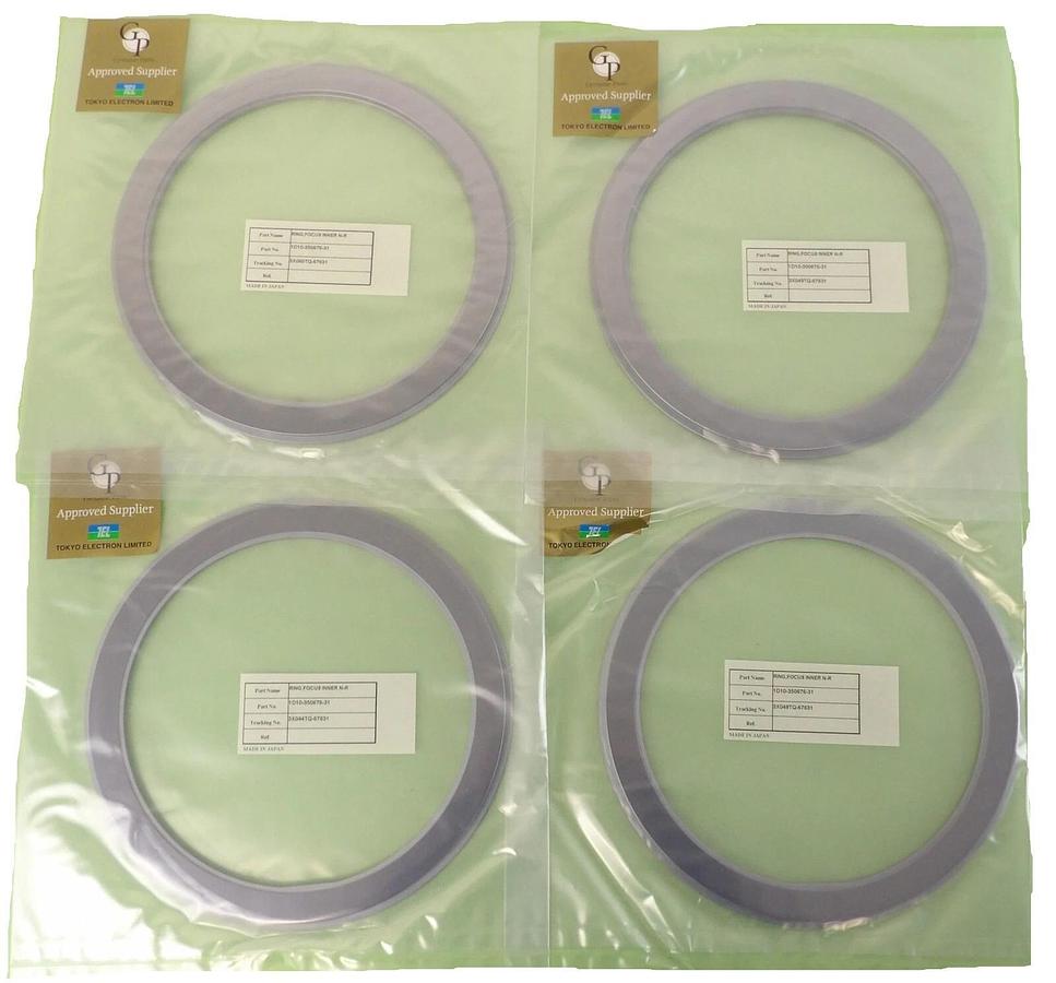 Used TEL Tokyo Electron 1D10-350676-31 Inner Focus Ring Reseller Lot of 4 New Spare