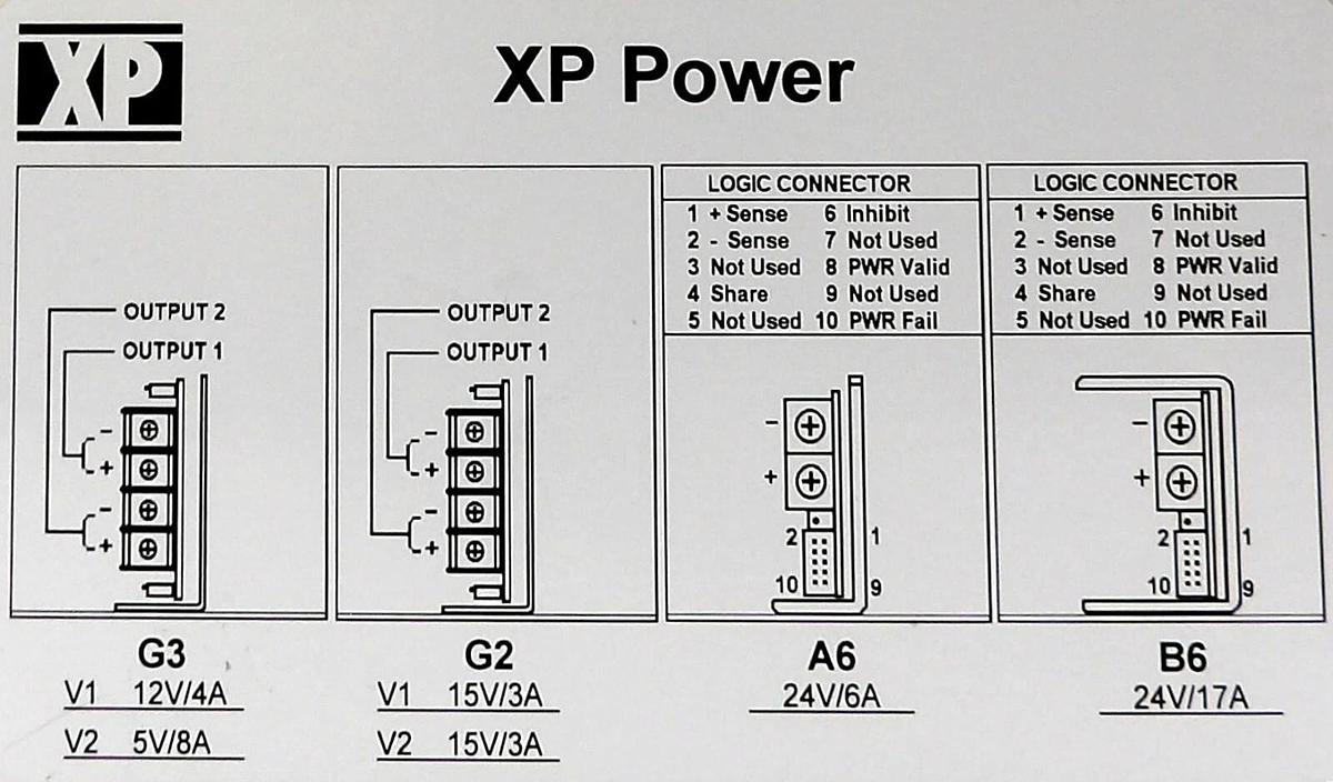 Used XP Power 10004017 DC Power Supply Assembly F6B6A6G2G3 Working Surplus