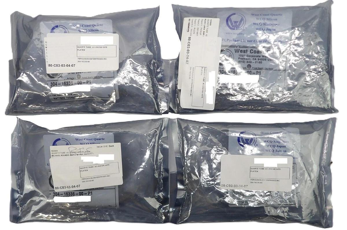 Mattson Technology 304-16336-00 A3 Quartz Tube 304-16336-00-P1 Lot of 4 New