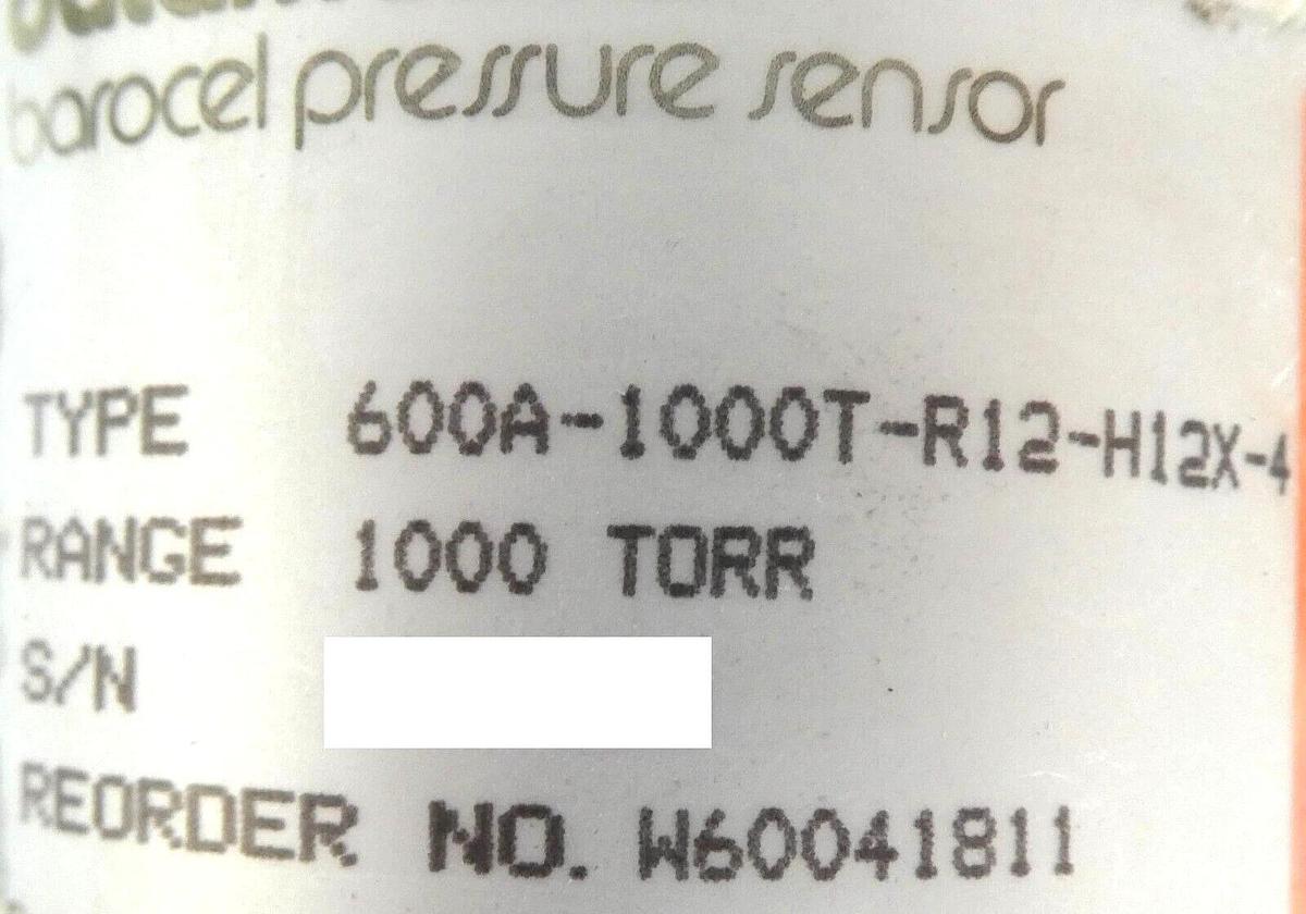 Used Edwards W60041811 Barocel Pressure Sensor 600AB 1000 Torr Working Surplus
