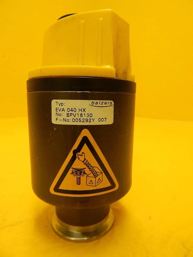 Used Balzers EVA 040 HX Vacuum Right Angle Valve BP V16 130 BPV16130 Used Working
