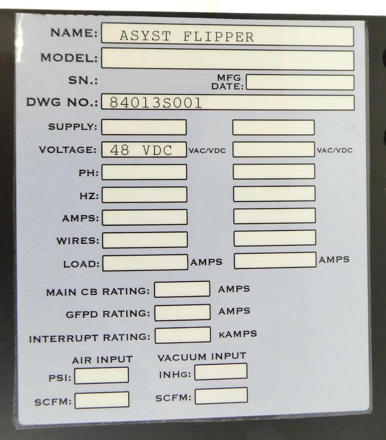 Used Asyst Technologies 300mm Spartan Wafer Flipper 84013S001 EFEM Sorter Working