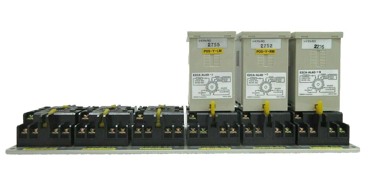Used Omron E2CA-AL4D-3 Proximity Sensor Amplifier Assembly Set of 3 Nikon NSR Working