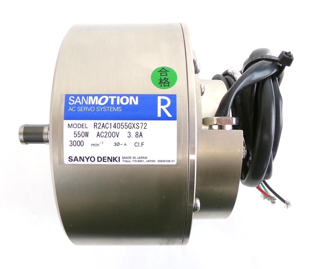 Used Sanyo Denki R2AC14055GXS72 AC Servo Motor Sanmotion Q Working Surplus