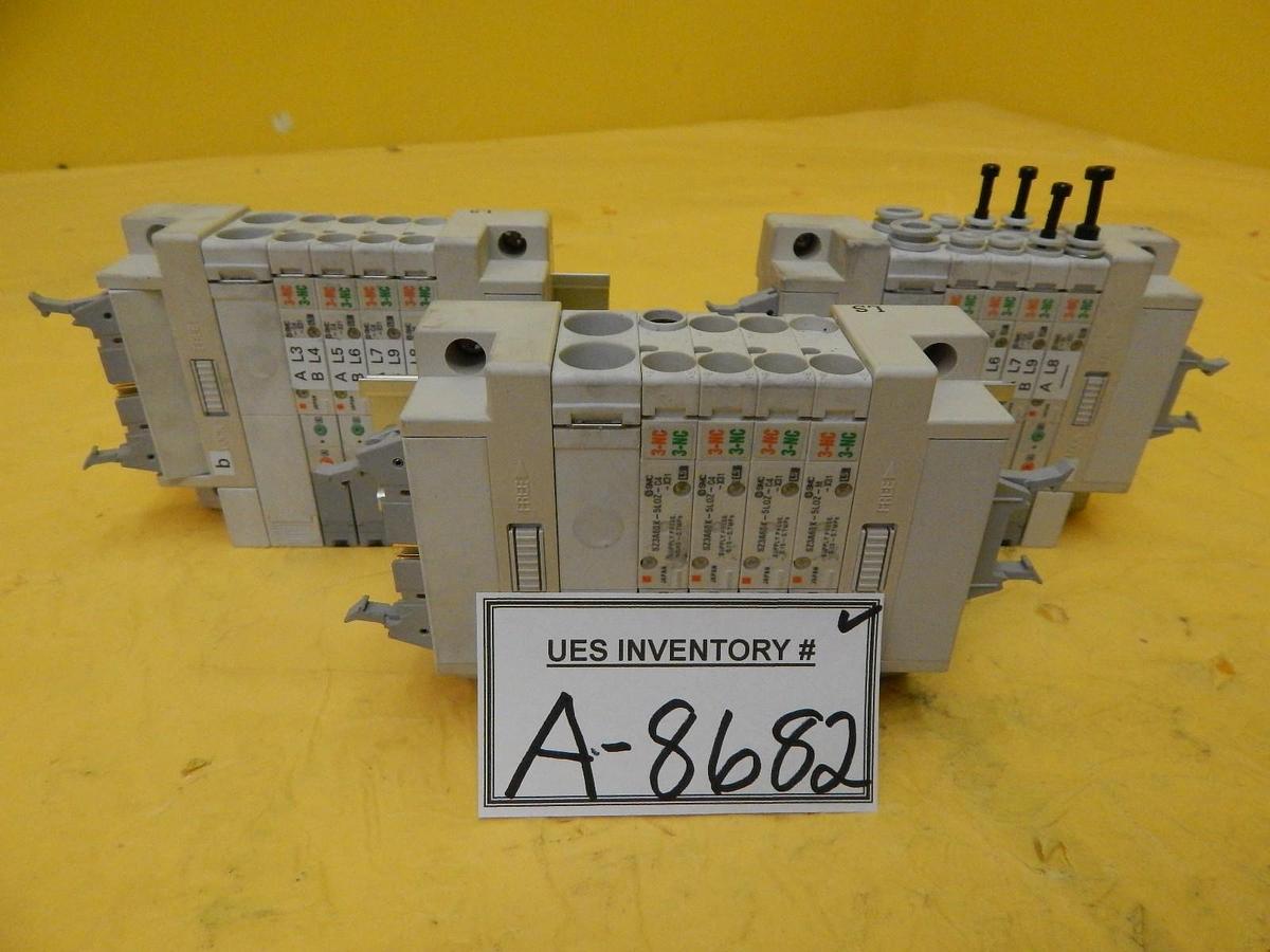 Used SMC 3D80-000054-V1 4-Port Pneumatic Manifold Lot of 3 SZ3A60K-5LOZ-C4-X31 Used