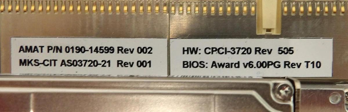 Used Adlink cPCI-3720L2 SBC Single Board Computer PCB AMAT 0190-14599 Working Surplus