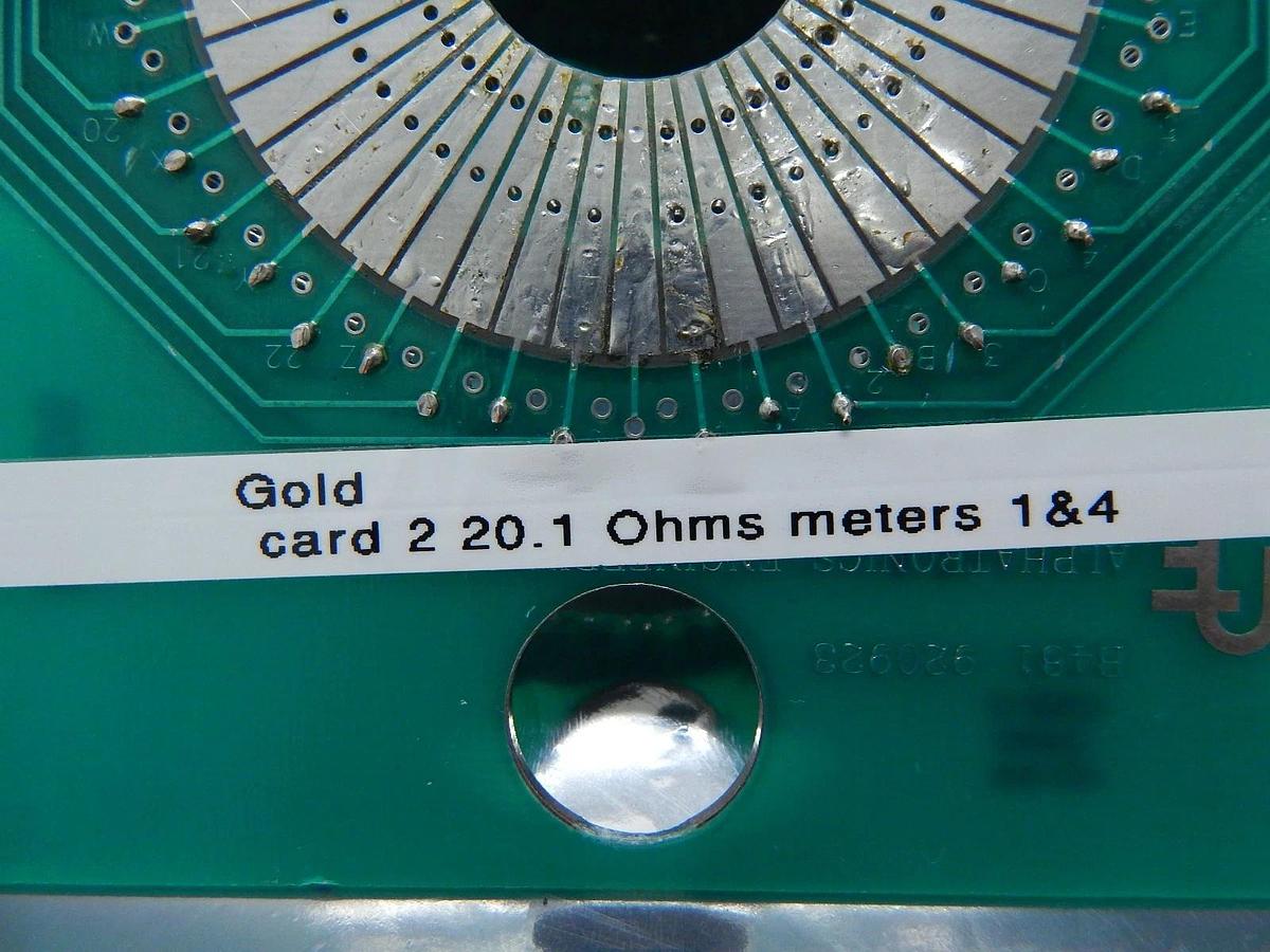 Used Alphatronics Gold Card 2 Probe Card PCB Standard B481 20.1 Ohms Meters 1&4 Used