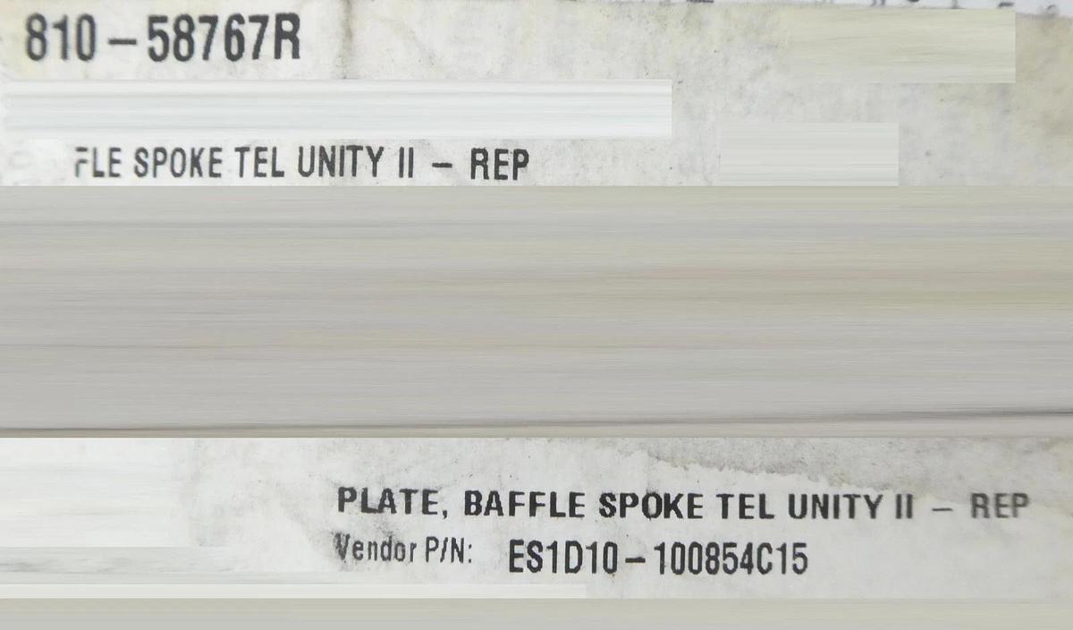 Refurbished TEL Tokyo Electron ES1D10-100854C15 Baffle Spoke Plate Unity II Refurbished