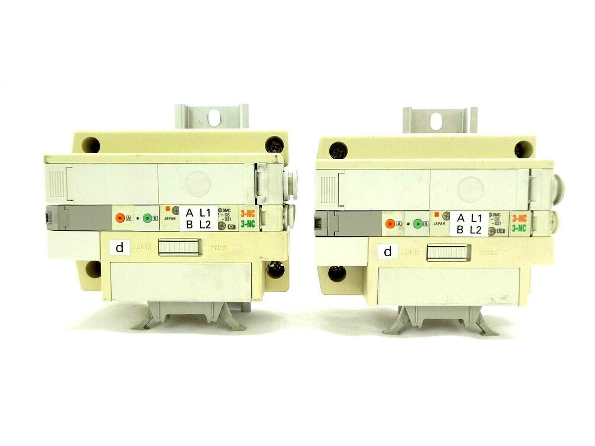 Used SMC 1-Port Pneumatic Manifold TEL Tokyo Electron 3D80-000055-V1 Lot of 2 Working