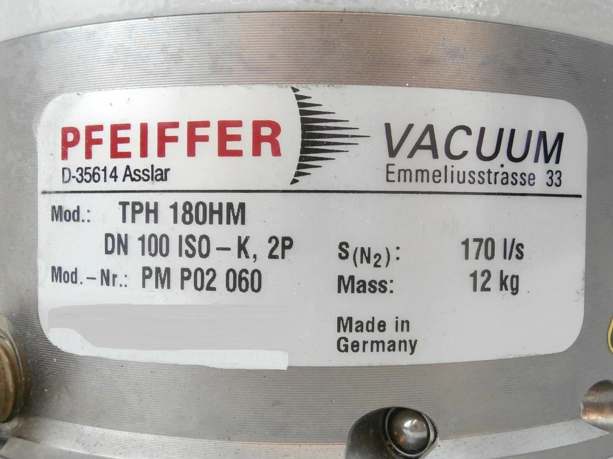 Used TPH 180HM Pfeiffer Vacuum PM P02 060 Turbomolecular Pump Turbo Working Surplus