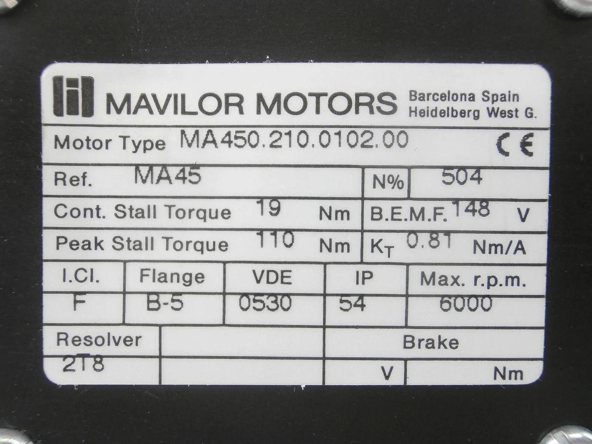 Refurbished Mavilor Motors MA450.210.0101.00 Motor Assembly Varian 4080700 Refurbished