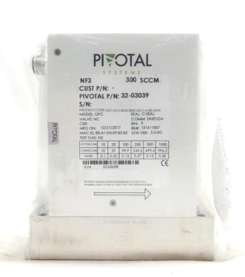 Pivotal Systems 32-03039 Mass Flow Controller MFC 300 SCCM NF3 New Surplus