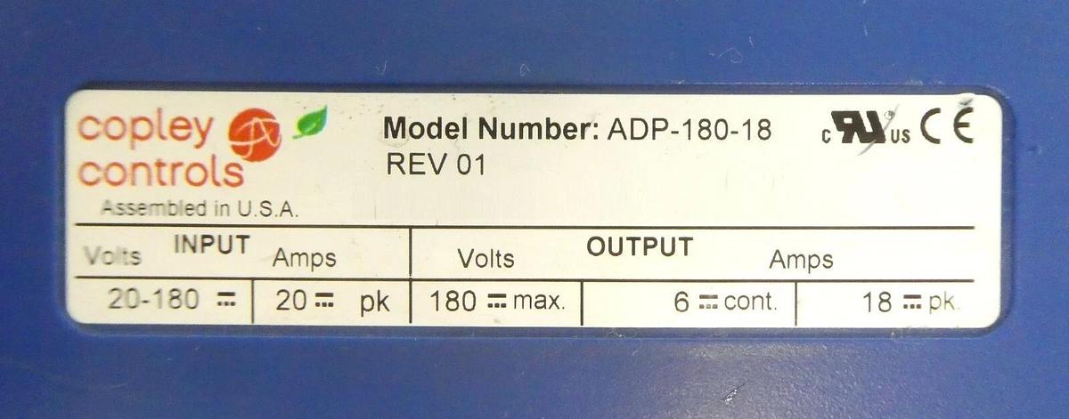 Used Copley Controls ADP-180-18 Servo Drive Motor Controller Working Surplus