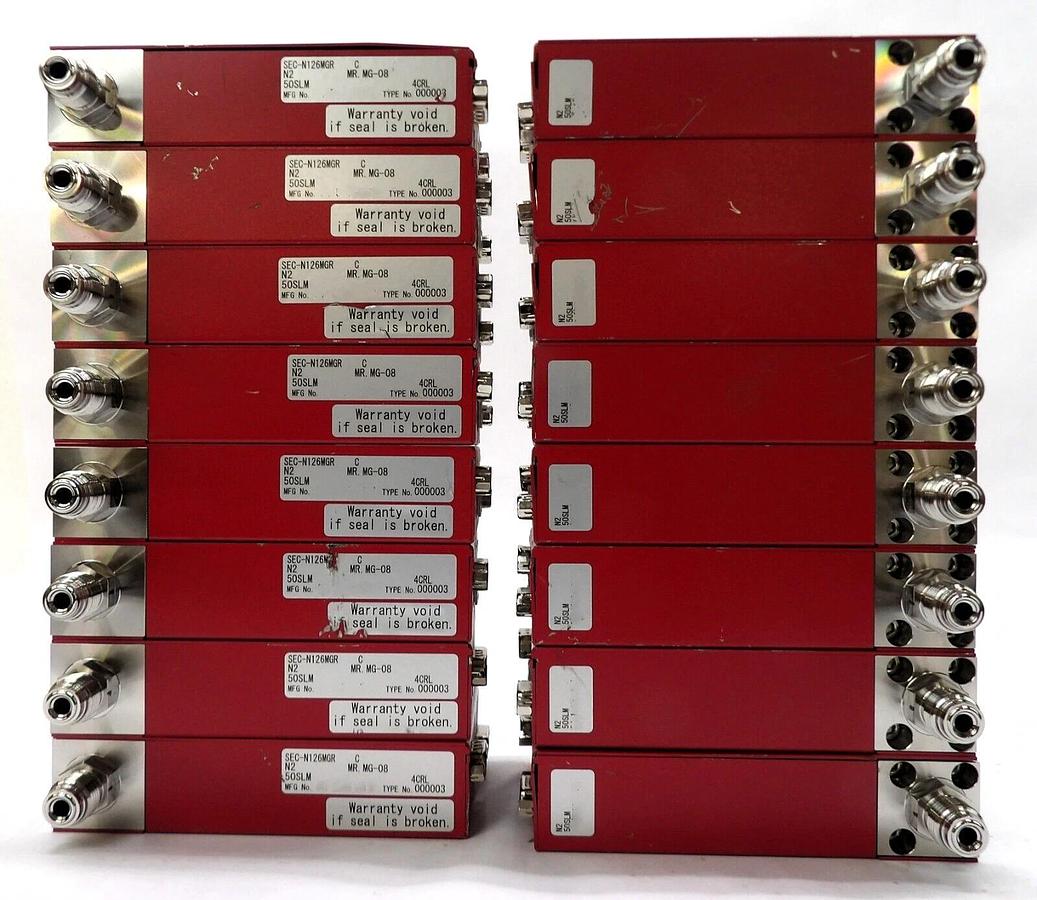 Used Horiba STEC N100 Mass Flow Controller MFC SEC-N126MGR Lot of 16 Working Surplus